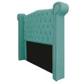 Cabeceira Estofada Veneza 195 cm King Size Suede Azul Tiffany - Amarena Moveis