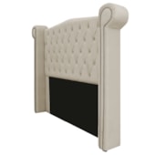 Cabeceira Estofada Veneza 195 cm King Size Suede Bege - Amarena Moveis