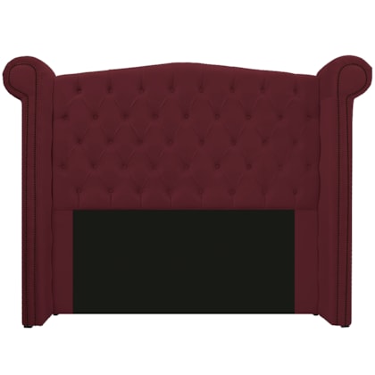Cabeceira Estofada Veneza 195 cm King Size Suede Bordô - Amarena Moveis