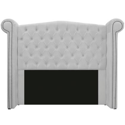 Cabeceira Estofada Veneza 195 cm King Size Suede Branco - Amarena Moveis