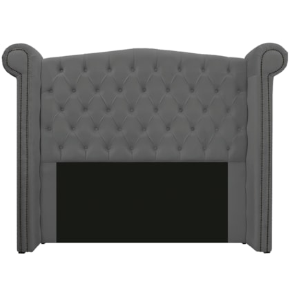 Cabeceira Estofada Veneza 195 cm King Size Suede Cinza - Amarena Moveis
