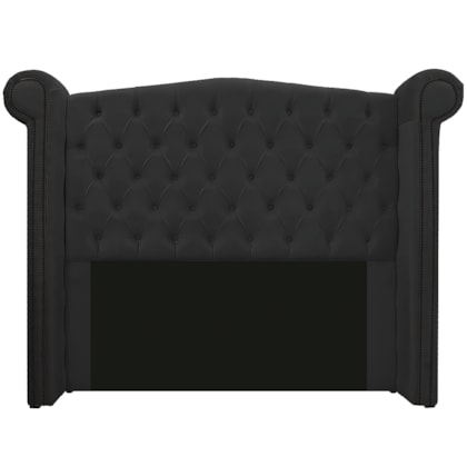 Cabeceira Estofada Veneza 195 cm King Size Suede Preto - Amarena Moveis