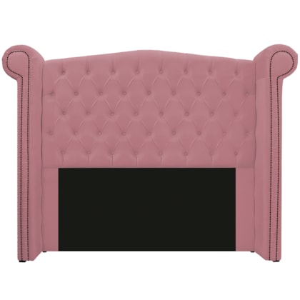 Cabeceira Estofada Veneza 195 cm King Size Suede Rosa Bebê - Amarena Moveis