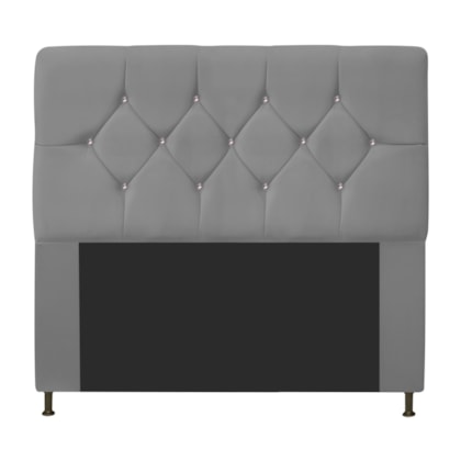 Cabeceira França Estofada Strass 140cm Cama Box Casal Corano Cinza - Amarena Móveis