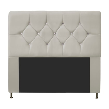 Cabeceira França Estofada Strass 140cm Cama Box Casal Suede Bege - Amarena Móveis