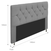 Cabeceira França Estofada Strass 140cm Cama Box Casal Suede Cinza - Amarena Móveis