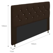Cabeceira França Estofada Strass 140cm Cama Box Casal Suede Marrom - Amarena Móveis