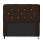 Cabeceira França Estofada Strass 140cm Cama Box Casal Suede Marrom - Amarena Móveis