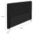 Cabeceira França Estofada Strass 140cm Cama Box Casal Suede Preto - Amarena Móveis