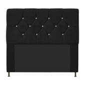Cabeceira França Estofada Strass 140cm Cama Box Casal Suede Preto - Amarena Móveis
