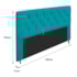 Cabeceira França Estofada Strass 160cm Cama Box Queen Suede Azul Turquesa - Amarena Móveis
