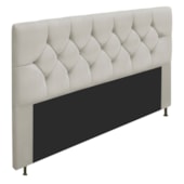Cabeceira França Estofada Strass 160cm Cama Box Queen Suede Bege - Amarena Móveis