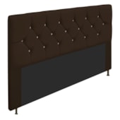 Cabeceira França Estofada Strass 160cm Cama Box Queen Suede Marrom - Amarena Móveis