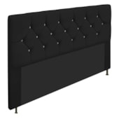 Cabeceira França Estofada Strass 160cm Cama Box Queen Suede Preto - Amarena Móveis