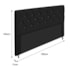 Cabeceira França Estofada Strass 160cm Cama Box Queen Suede Preto - Amarena Móveis