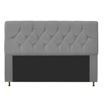 Cabeceira França Estofada Strass 195cm Cama Box King Corano Cinza - Amarena Móveis