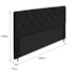 Cabeceira França Estofada Strass 195cm Cama Box King Corano Preto - Amarena Móveis