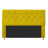 Cabeceira França Estofada Strass 195cm Cama Box King Suede Amarelo - Amarena Móveis