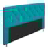 Cabeceira França Estofada Strass 195cm Cama Box King Suede Azul Turquesa - Amarena Móveis