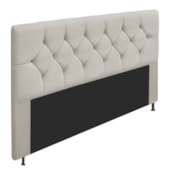 Cabeceira França Estofada Strass 195cm Cama Box King Suede Bege - Amarena Móveis