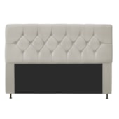 Cabeceira França Estofada Strass 195cm Cama Box King Suede Bege - Amarena Móveis