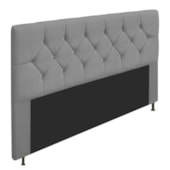 Cabeceira França Estofada Strass 195cm Cama Box King Suede Cinza - Amarena Móveis