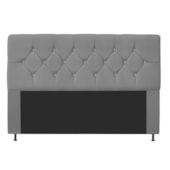 Cabeceira França Estofada Strass 195cm Cama Box King Suede Cinza - Amarena Móveis