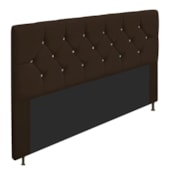 Cabeceira França Estofada Strass 195cm Cama Box King Suede Marrom - Amarena Móveis