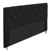 Cabeceira França Estofada Strass 195cm Cama Box King Suede Preto - Amarena Móveis