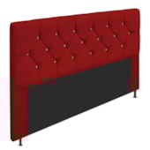 Cabeceira França Estofada Strass 195cm Cama Box King Suede Vermelho - Amarena Móveis