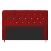 Cabeceira França Estofada Strass 195cm Cama Box King Suede Vermelho - Amarena Móveis