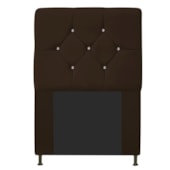 Cabeceira França Estofada Strass 90cm Cama Box Solteiro Corano Marrom - Amarena Móveis