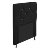 Cabeceira França Estofada Strass 90cm Cama Box Solteiro Corano Preto - Amarena Móveis