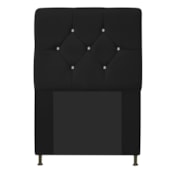 Cabeceira França Estofada Strass 90cm Cama Box Solteiro Corano Preto - Amarena Móveis