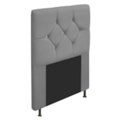 Cabeceira França Estofada Strass 90cm Cama Box Solteiro Suede Cinza - Amarena Móveis