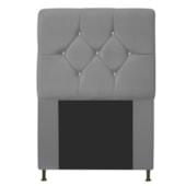 Cabeceira França Estofada Strass 90cm Cama Box Solteiro Suede Cinza - Amarena Móveis