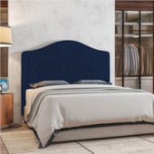 Cabeceira King Ághata P04 195 cm Suede Azul Marinho TCA 948 - Amarena Móveis