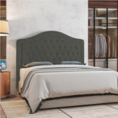 Cabeceira King Ághata P04 195 cm Suede Cinza Escuro TCA 958 - Amarena Móveis