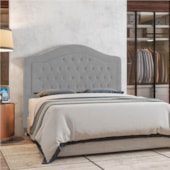 Cabeceira King Ághata P04 195 cm Suede Cinza TCA 940 - Amarena Móveis