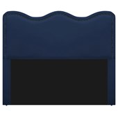 Cabeceira King Bari P02 195 cm para cama Box Suede Azul Marinho - Amarena Móveis