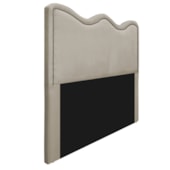 Cabeceira King Bari P02 195 cm para cama Box Suede Bege - Amarena Móveis