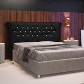 Cabeceira King Brescia P04 195 cm Suede Preto TCA 944 - Amarena Móveis