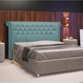 Cabeceira King Brescia P04 195 cm Suede Turquesa TCA 946 - Amarena Móveis