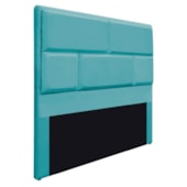 Cabeceira King Brick P02 195 cm para cama Box Suede Azul Turquesa - Amarena Móveis