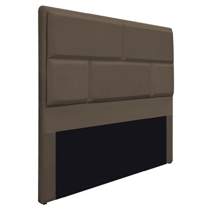 Cabeceira King Brick P02 195 cm para cama Box Suede Marrom - Amarena Móveis