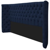 Cabeceira King Everest P02 195 cm para cama Box Suede Azul Marinho - Amarena Móveis