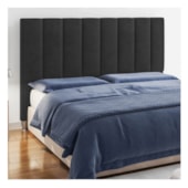 Cabeceira King Hannover P04 195 cm Suede Preto TCA 944 - Amarena Móveis