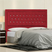 Cabeceira King Iasi P04 195 cm Suede  Vermelho TCA 53 - Amarena Móveis