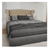 Cabeceira King  Lyon P04 195 cm Suede Bege TCA 941 - Amarena Móveis