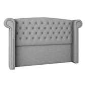 Cabeceira King  Lyon P04 195 cm Suede Cinza TCA 940 - Amarena Móveis
